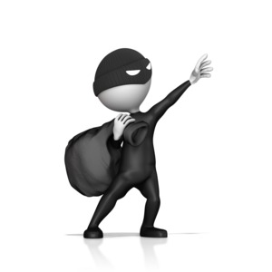 Thief Reaching Out To Steal Something PowerPoint clipart graphic preview.