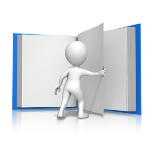 Figure Turning Page Book PowerPoint clipart graphic preview.