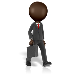 Business Figure Walking PowerPoint clipart graphic preview.