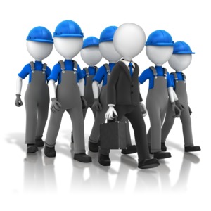 Following The Boss PowerPoint clipart graphic preview.