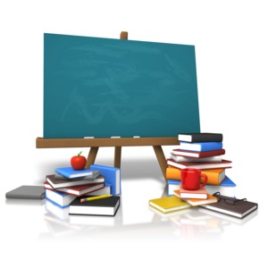 Classic Board Education Books PowerPoint clipart graphic preview.