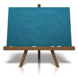 Classic Chalkboard Easel PowerPoint clipart graphic preview.