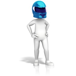 Figure With Motorcycle Helmet PowerPoint clipart graphic preview.