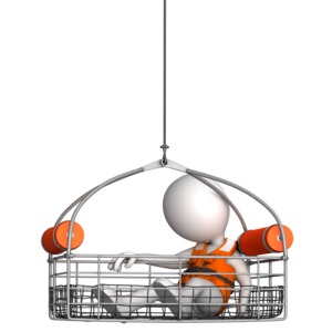 Figure In Water Rescue Basket PowerPoint clipart graphic preview.