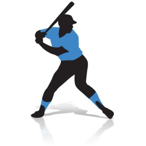 Baseball Player Silhouette PowerPoint clipart graphic preview.