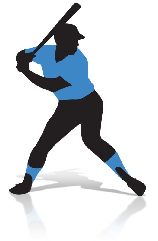 High-resolution clipart illustration of Baseball Player Silhouette, designed for high-energy corporate team building, health and fitness promotions, and motivational athletic slide layouts.