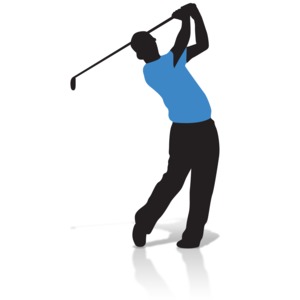 Golfer Silhouette PowerPoint clipart graphic preview.