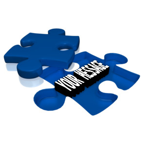 Text Under Puzzle Piece Customizable PowerPoint clipart graphic preview.