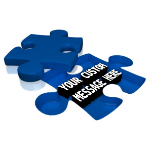 Custom Text Under Puzzle Piece Customizable PowerPoint clipart graphic preview.