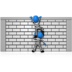 Prisoner Teamwork Escape PowerPoint clipart graphic preview.