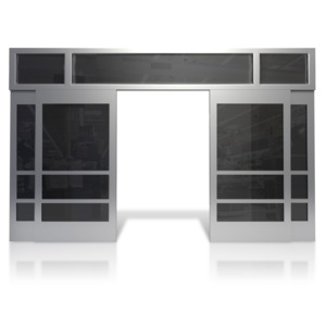Open Store Front Doors PowerPoint clipart graphic preview.