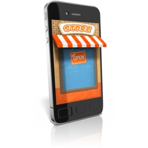 Online Business Store Front PowerPoint clipart graphic preview.