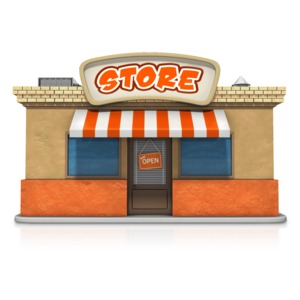 Store Business Front View PowerPoint clipart graphic preview.