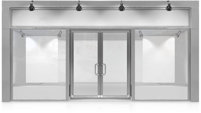 High-resolution clipart illustration of Glass Advertisement Store Front, designed for corporate operations tracking, strategic business execution, and professional reporting.
