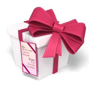 Custom Text Present Customizable PowerPoint clipart graphic preview.