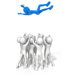 Group Safety Net Fall PowerPoint clipart graphic preview.