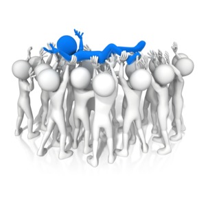 Crowd Surfing Group PowerPoint clipart graphic preview.