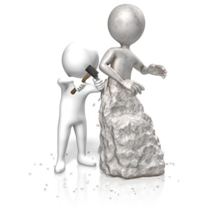 Figure Carving Statue Self PowerPoint clipart graphic preview.
