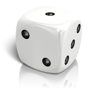 Dice Rolled A One PowerPoint clipart graphic preview.