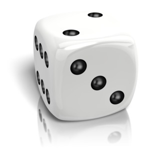 Dice Rolled A Two PowerPoint clipart graphic preview.