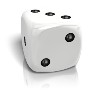 Dice Rolled A Three PowerPoint clipart graphic preview.