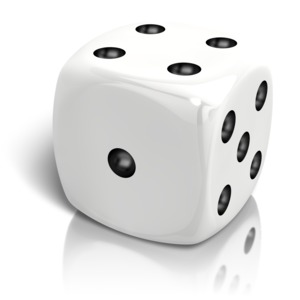 Dice Rolled A Four PowerPoint clipart graphic preview.