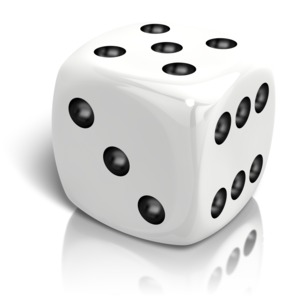 Dice Rolled A Five PowerPoint clipart graphic preview.