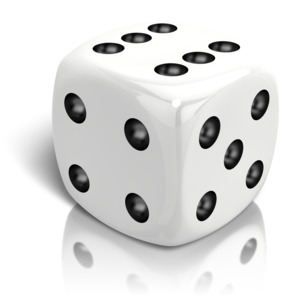 Dice Rolled A Six PowerPoint clipart graphic preview.