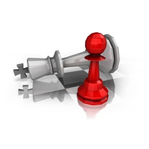 King Down On Chess Board PowerPoint clipart graphic preview.