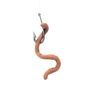 Worm On A Hook PowerPoint clipart graphic preview.