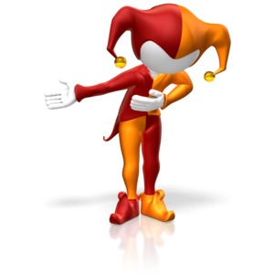 Jester Bowing PowerPoint clipart graphic preview.