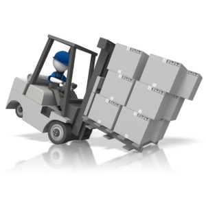 Stickman Front Heavy Forklift PowerPoint clipart graphic preview.