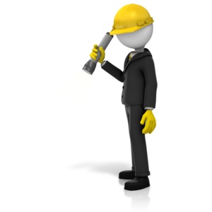 Inspector Searching Light PowerPoint clipart graphic preview.