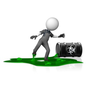 Figure in Toxic Spill Hazard PowerPoint clipart graphic preview.