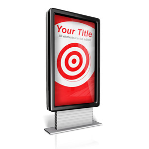 Verticle Custom Advertisment Sign Customizable PowerPoint clipart graphic preview.