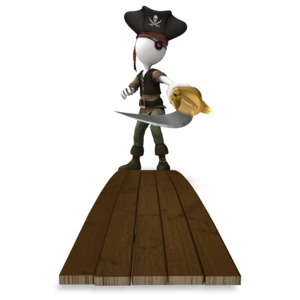 Pirate Sword Plank PowerPoint clipart graphic preview.