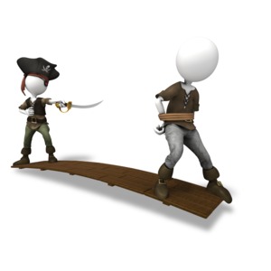 Pirate Walk The Plank PowerPoint clipart graphic preview.