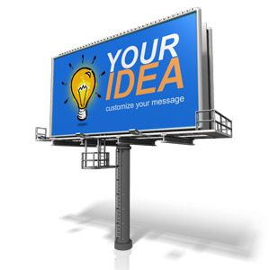 Custom Angled Billboard Customizable PowerPoint clipart graphic preview.