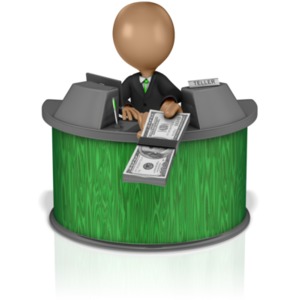Bank Teller Handing Money