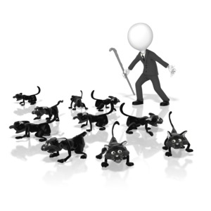 Herding Cats PowerPoint clipart graphic preview.