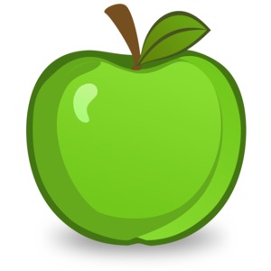 Green Apple Illustration PowerPoint clipart graphic preview.