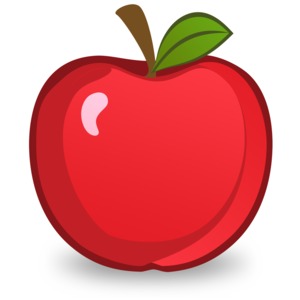 Red Apple Illustration PowerPoint clipart graphic preview.