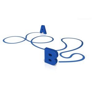 A To B Line The Long Way PowerPoint clipart graphic preview.