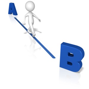 Figure A To B the Quickest Way PowerPoint clipart graphic preview.