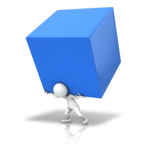 Carry The Cube PowerPoint clipart graphic preview.