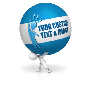 Carry The Ball Customizable PowerPoint clipart graphic preview.