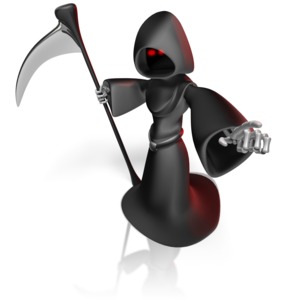 Grim Reaper Scythe PowerPoint clipart graphic preview.