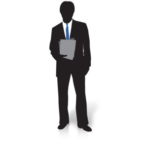 Businessman Silhouette Files PowerPoint clipart graphic preview.