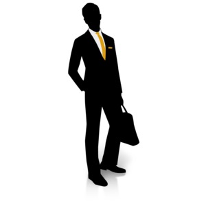 Businessman Silhouette Pocket PowerPoint clipart graphic preview.