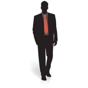 Businessman Silhouette Basic PowerPoint clipart graphic preview.
